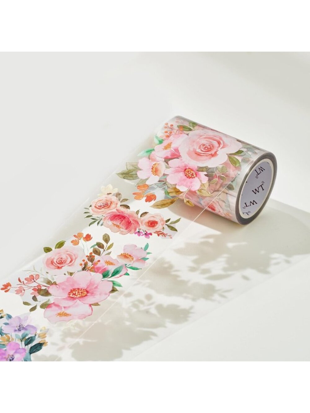 Floral Wide PET Tape - Flower Corridor Design, DIY Crafting, Not Pre-Cut